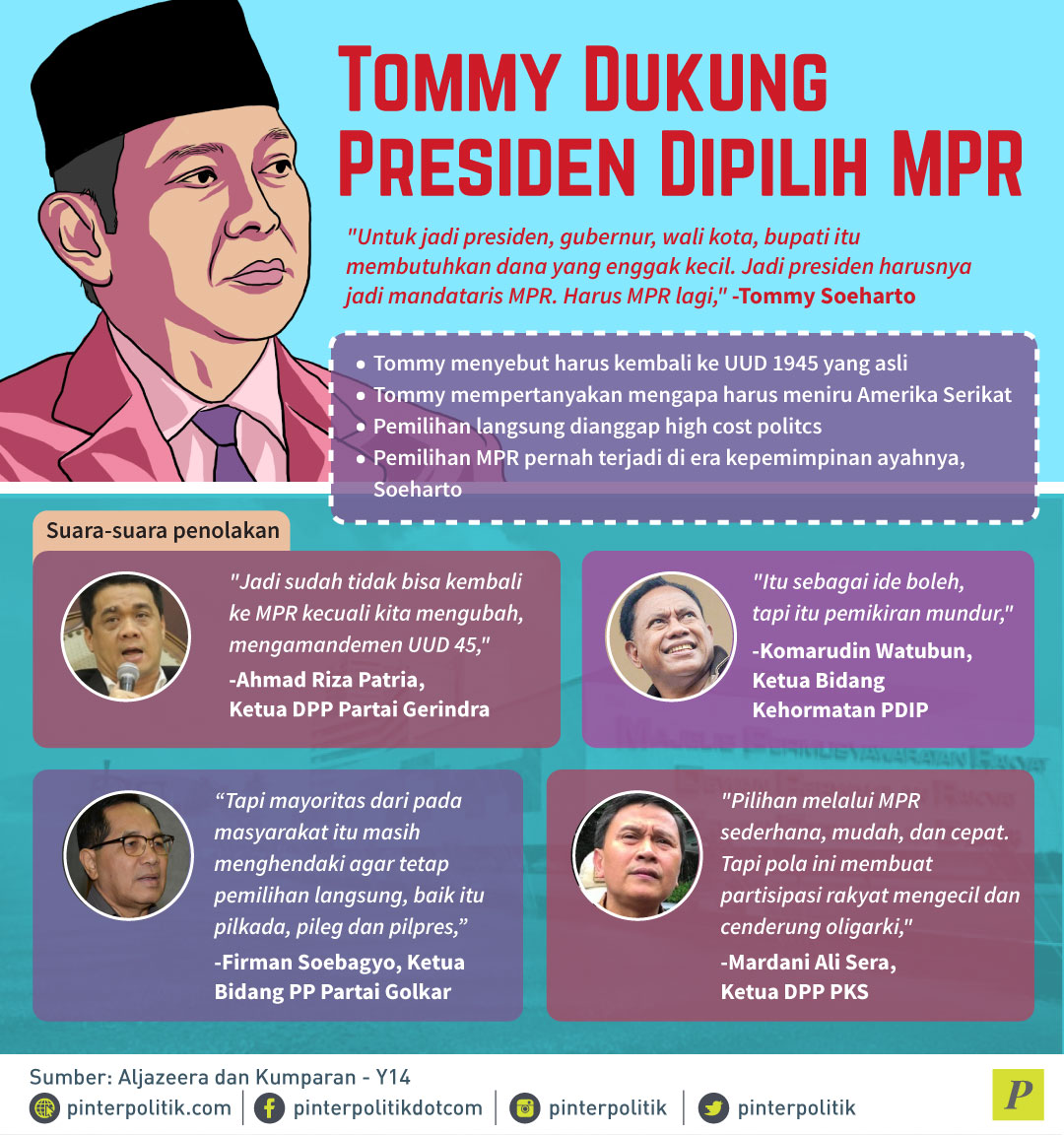 Tommy Dukung Presiden Dipilih MPR