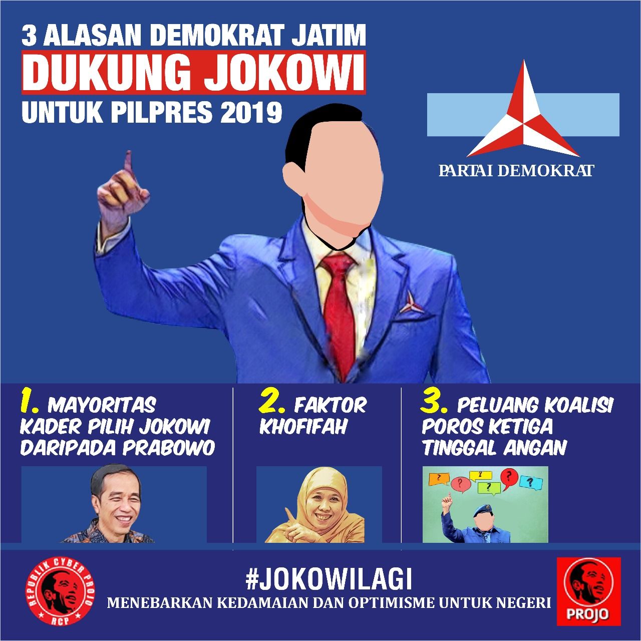 PD Jatim dukung Jokowi - PD Pusat dukung Prabowo