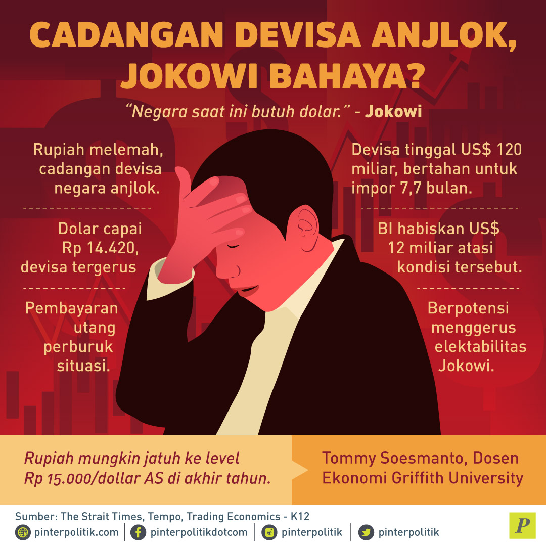 Cadangan Devisa Anjlok, Jokowi Bahaya?