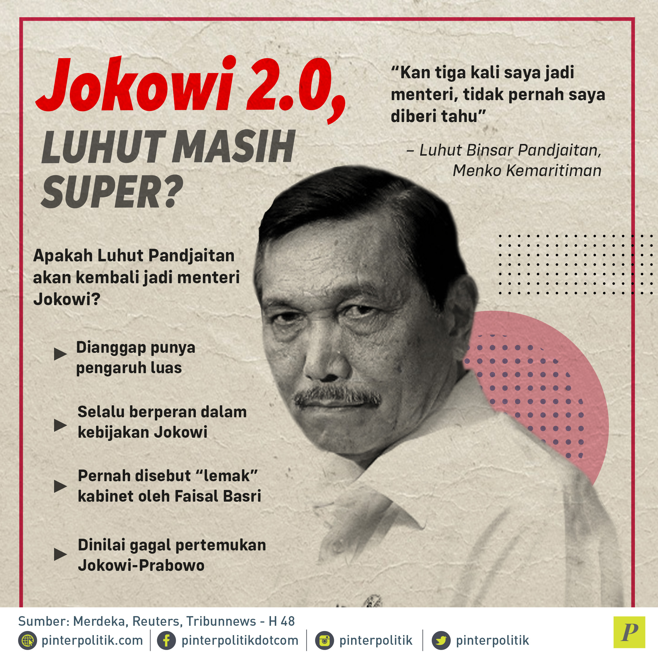 Luhut Pandjaitan akan kembali jadi menteri Jokowi