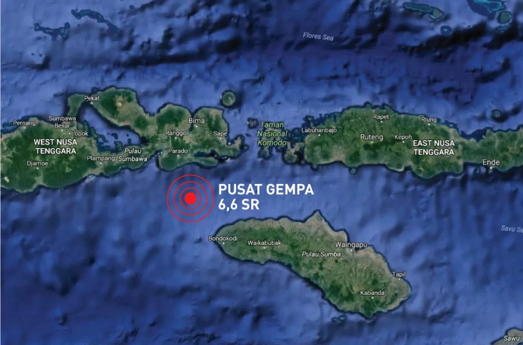 GEMPA 6,6 SKALA RICHTER GUNCANG SUMBA BARAT DAYA