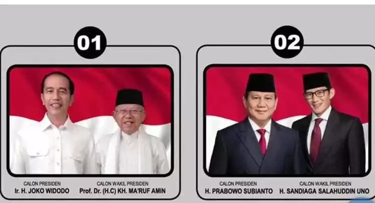 foto surat suara pilpres 2019