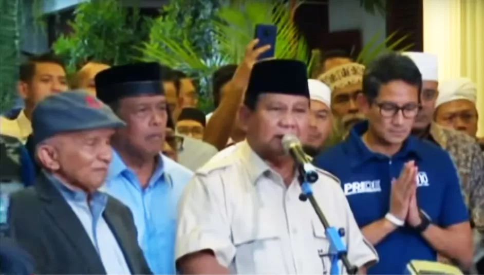 Prabowo Subianto mengklaim unggul 62 persen