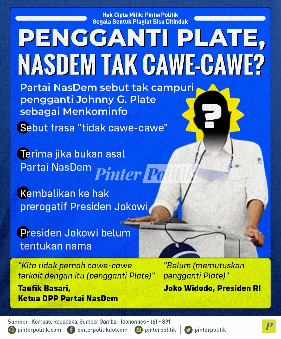 pengganti plate nasdem tak cawe cawe