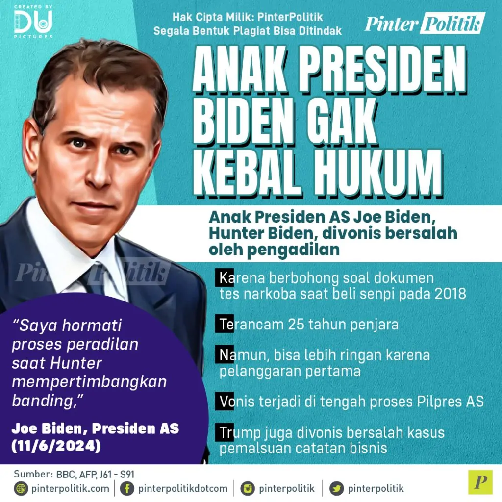 anak presiden biden gak kebal hukum